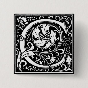 Renaissance Style Alphabet Letter C - Pin