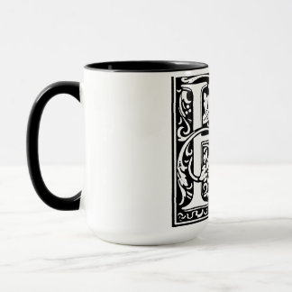 Renaissance Style Alphabet Letter H On Mug
