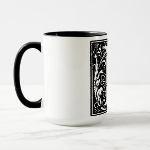 Renaissance Style Alphabet Letter L On Mug