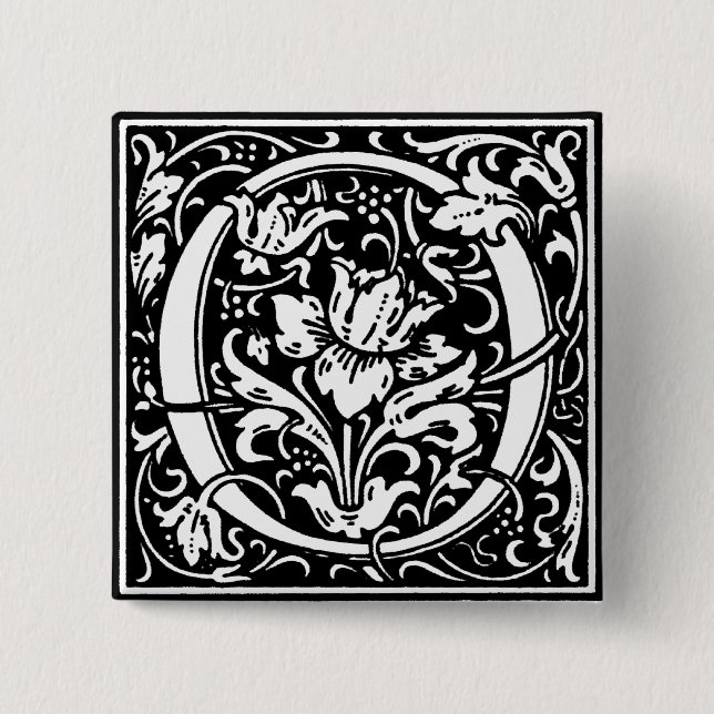 Renaissance Style Alphabet Letter O - Pin (Front)