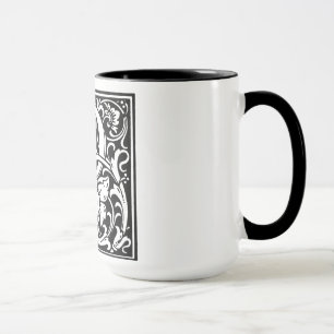 Renaissance Style Alphabet Letter P On Mug