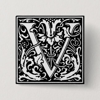 Renaissance Style Alphabet Letter V - Pin