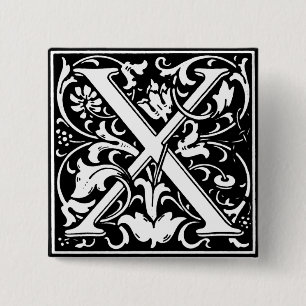 Renaissance Style Alphabet Letter X - Pin