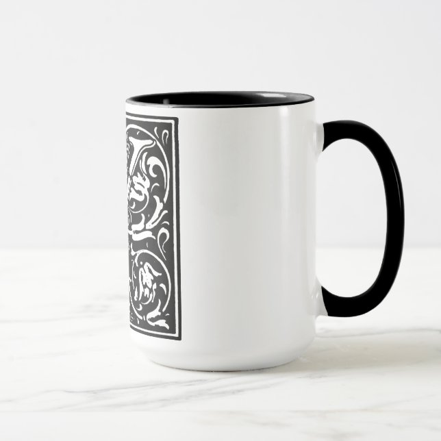 Renaissance Style Alphabet Letter Y On Mug (Right)