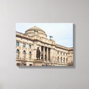 renaissance style public library in milwaukee canvas print
