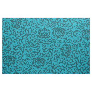 Renaissance Turqouise Floral Damask Fabric