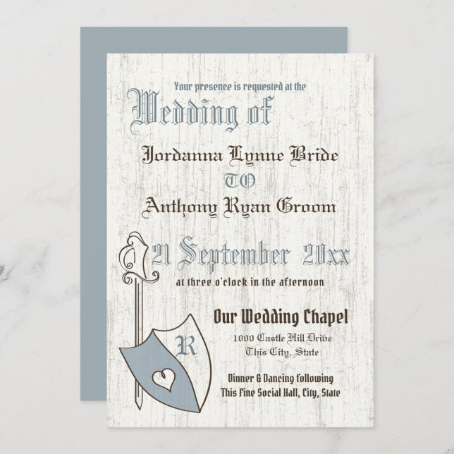 Renaissance Wedding Arms Invitation (Front/Back)