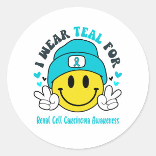 Renal Cell Carcinoma Awareness Ribbon Support Gift Classic Round Sticker