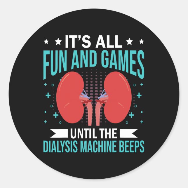 Renal Dialysis Nurse  Classic Round Sticker (Front)