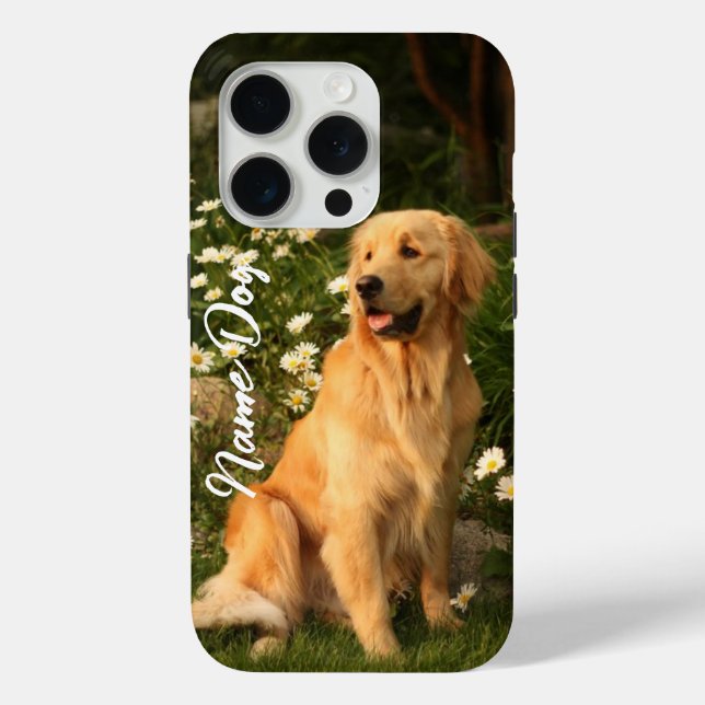 Rename your Golden Retriever dog on the phone case (Back)