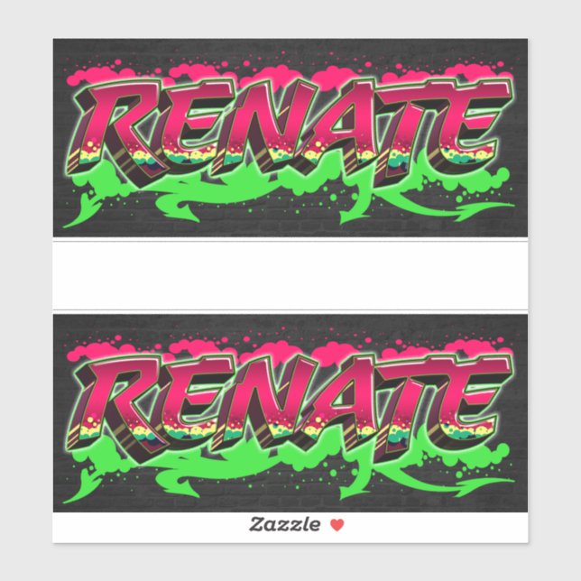 Renate First Name Graffiti Sticker (Sheet)