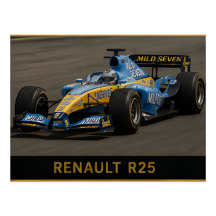Renault R25 Classic Formula 1 Racing Car Vintage Poster