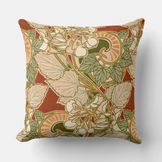 Rene Beauclair’s Flowers and Leaves on Red Cushion