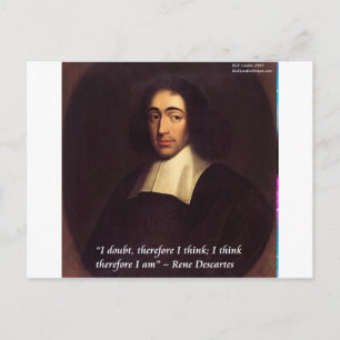 Rene Descarte I Think Therefore I Am Quote Postcard