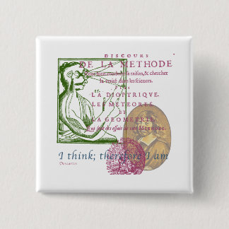 Rene Descartes 15 Cm Square Badge