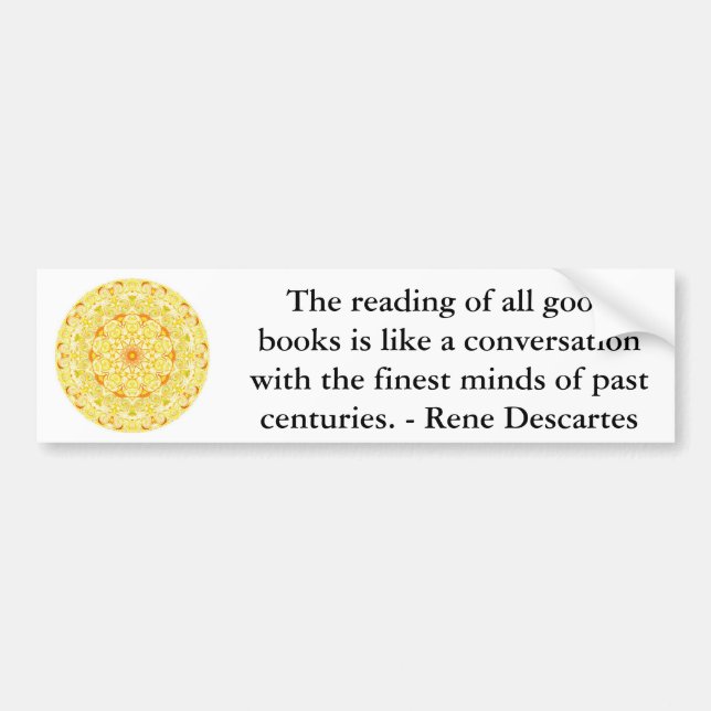Rene Descartes Literature Quote Bumper Sticker (Front)