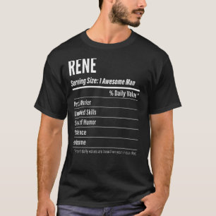 Rene Serving Size Nutrition Label Calories T-Shirt