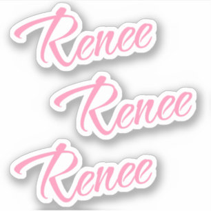 Renee Decorative Name in Pink x3 Sticker