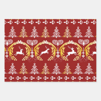 Renes at Christmas Wrapping Paper Sheet