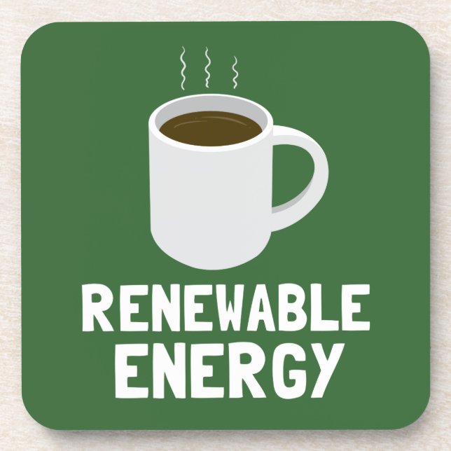 Renewable Energy Coffee Cup Coaster (Front)