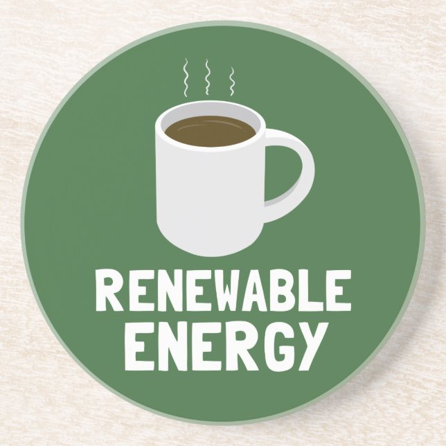 Renewable Energy Coffee Cup Coaster (Front)