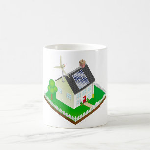 Renewable Energy Eco House with Solar Panels Coffee Mug