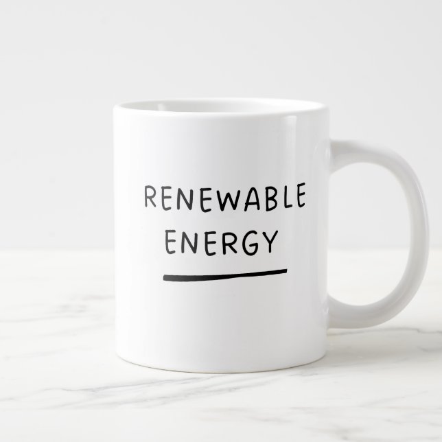 Renewable Energy – Funny Cute Eco-Friendly  Coffee Large Coffee Mug (Right)
