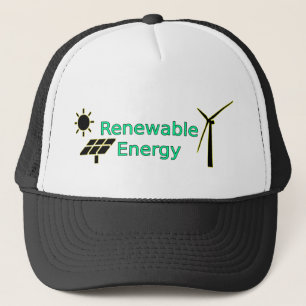 Renewable Energy Logo Solar Panels Wind Turbine Trucker Hat