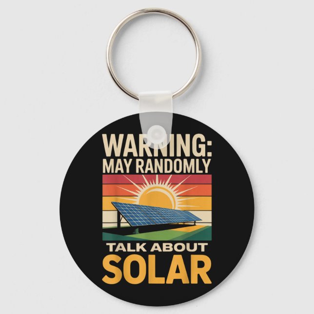 Renewable Energy Randomly Talk Solar Panel Solar Key Ring (Front)