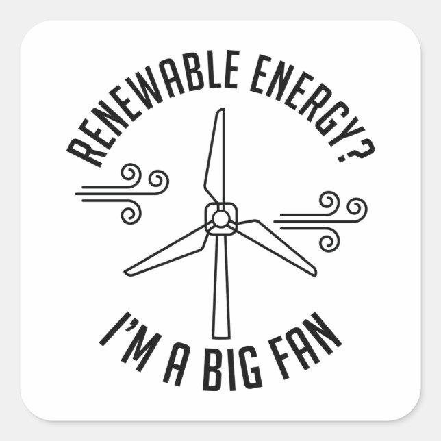 Renewable Energy Square Sticker (Front)