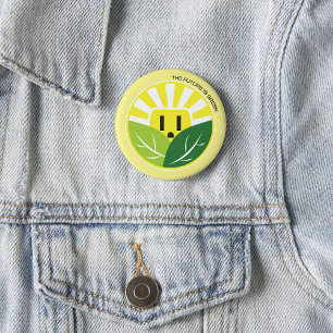 Renewable Energy Sunburst Plug 6 Cm Round Badge