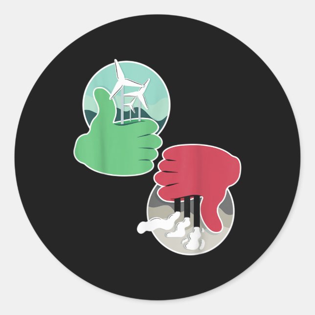 Renewable Energy Wind Power Environmental Protecti Classic Round Sticker (Front)
