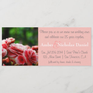 Renewal of vows & 25th Anniversary: Pink Carnation Invitation