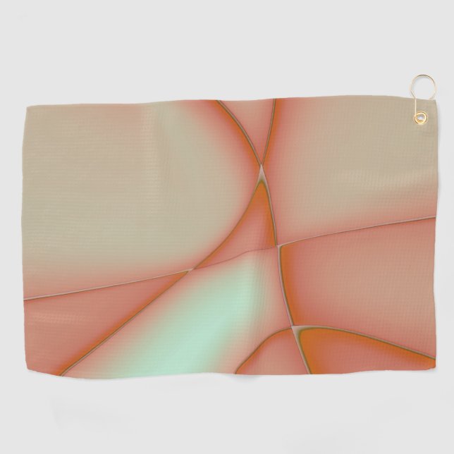 Renewed peach convex piece cutouts  golf towel (Horizontal)
