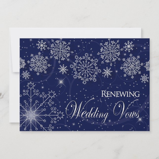 RENEWING WEDDING VOWS - INVIATION-WINTER-SNOW INVITATION (Front)