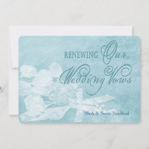 Renewing Wedding Vows Invitation - Blue Elegance