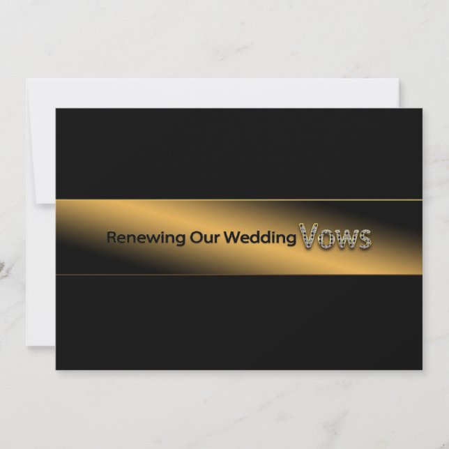 RENEWING WEDDING VOWS INVITATION - Gold/Black (Front)