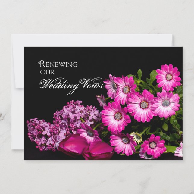 Renewing Wedding Vows - Invitation - Purple Flower (Front)