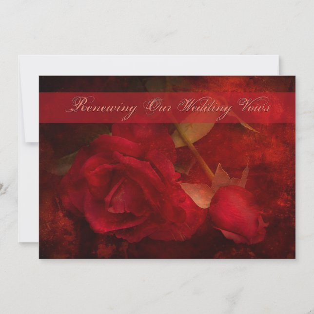 RENEWING WEDDING VOWS - INVITATION RED ROSES (Front)