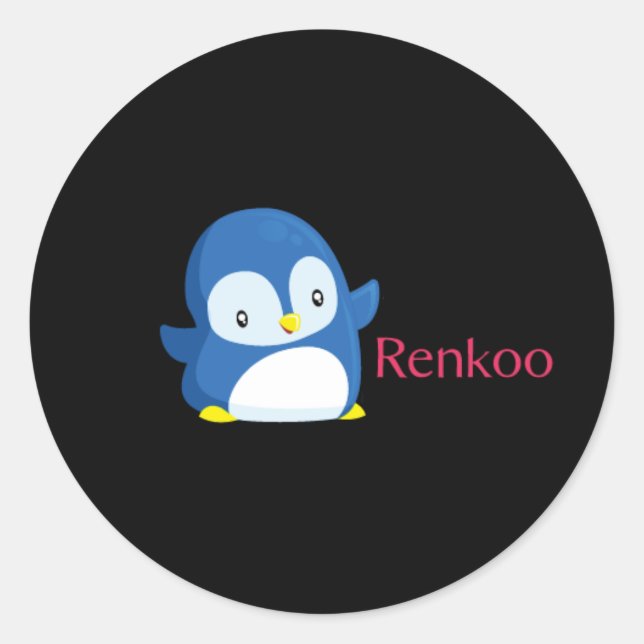 Renkoo Penguin Black Sticker (Front)