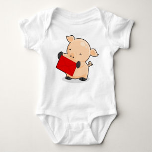 Renkoo Pig with Red Envelope Baby Bodysuit