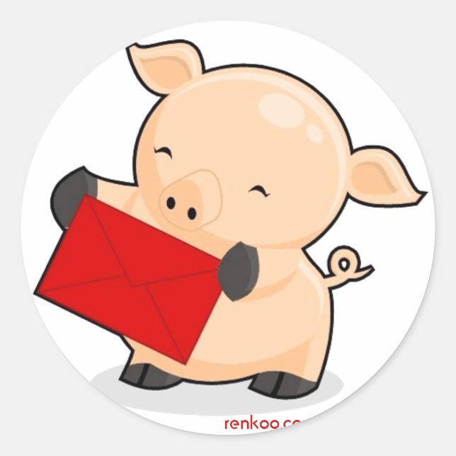 Renkoo Wishes You Wealth, renkoo.com Classic Round Sticker (Front)