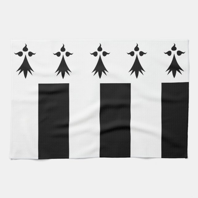 rennes city flag france brittany region symbol tea towel (Horizontal)