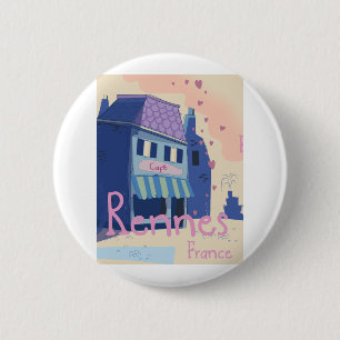 Rennes France vintage cartoon 6 Cm Round Badge