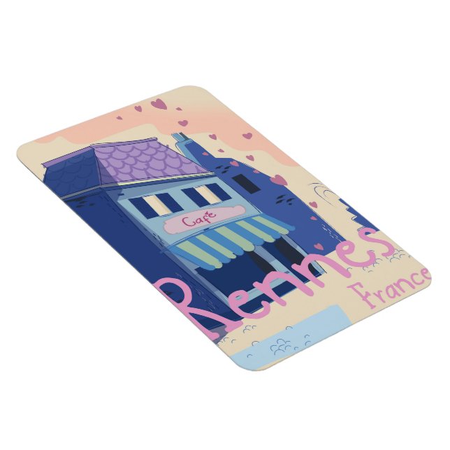Rennes France vintage cartoon Magnet (Right Side)