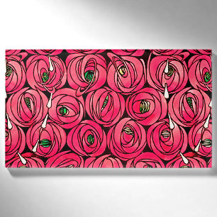 Rennie Mackintosh Rose Art Nouveau Floral Pattern Name Tag