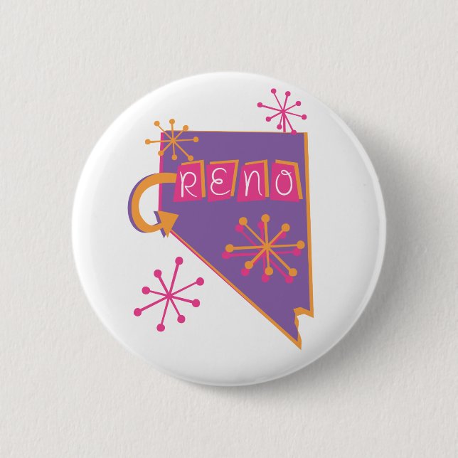 Reno Bright 6 Cm Round Badge (Front)
