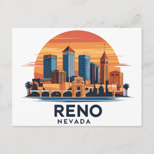 Reno City Nevada skyline Postcard