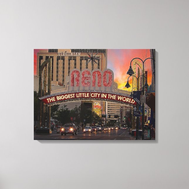 Reno, Nevada, Impressionism Style Canvas Print (Front)