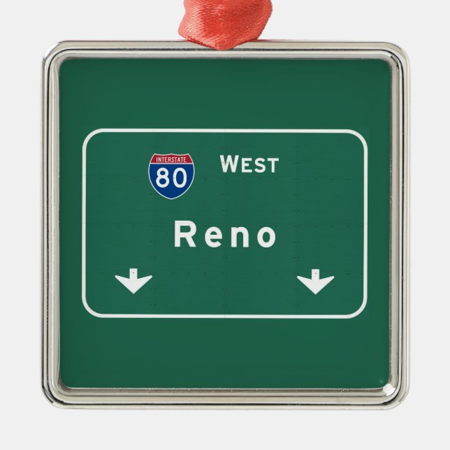 Reno Nevada nv Interstate Highway Freeway : Metal Tree Decoration (Front)